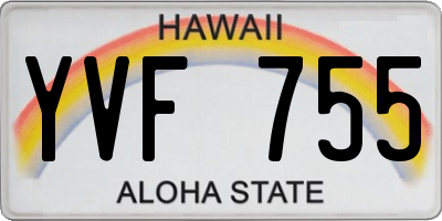 HI license plate YVF755