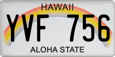 HI license plate YVF756