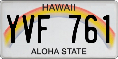 HI license plate YVF761