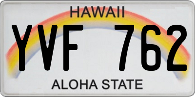 HI license plate YVF762