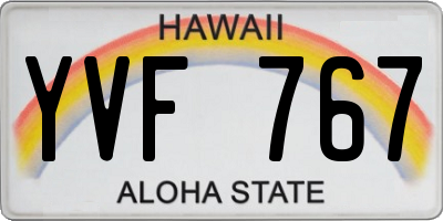 HI license plate YVF767