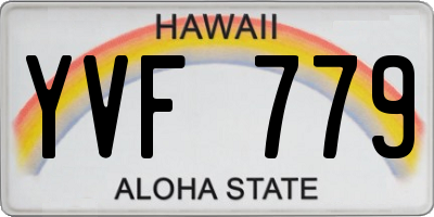 HI license plate YVF779