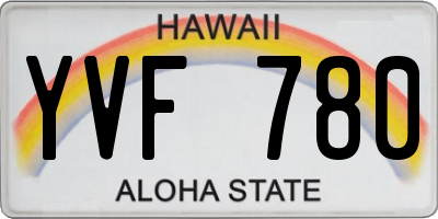 HI license plate YVF780