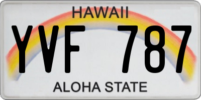 HI license plate YVF787