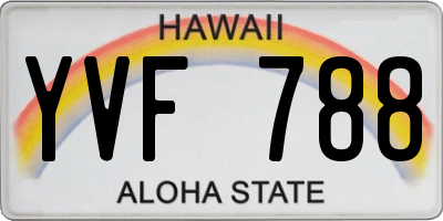 HI license plate YVF788