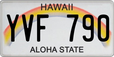HI license plate YVF790