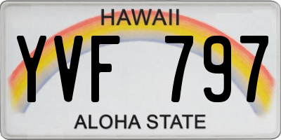 HI license plate YVF797