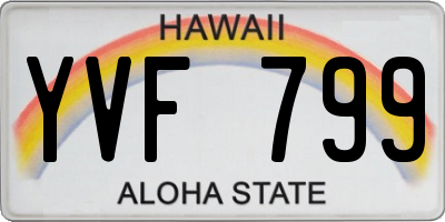 HI license plate YVF799