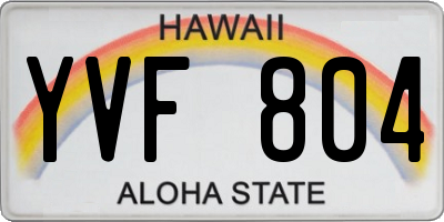 HI license plate YVF804