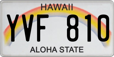 HI license plate YVF810