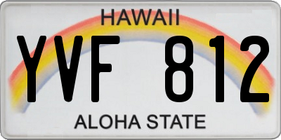 HI license plate YVF812
