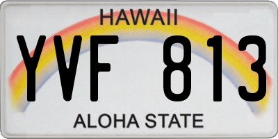 HI license plate YVF813