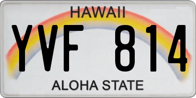 HI license plate YVF814