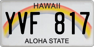 HI license plate YVF817