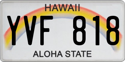 HI license plate YVF818