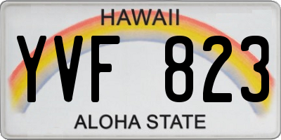 HI license plate YVF823