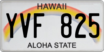 HI license plate YVF825