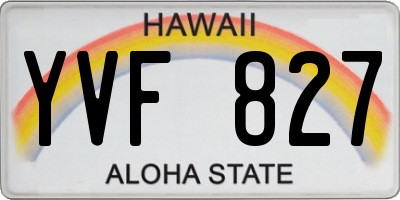 HI license plate YVF827