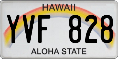 HI license plate YVF828