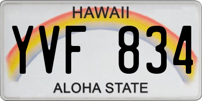 HI license plate YVF834