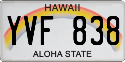 HI license plate YVF838