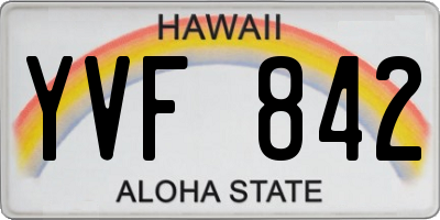 HI license plate YVF842