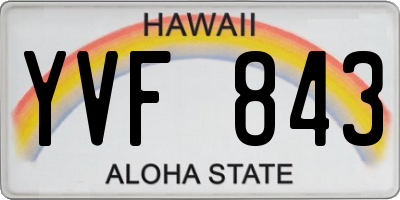 HI license plate YVF843