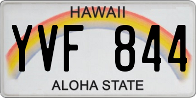 HI license plate YVF844