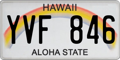 HI license plate YVF846