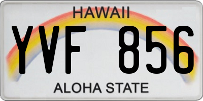 HI license plate YVF856
