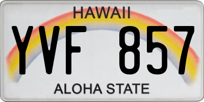 HI license plate YVF857