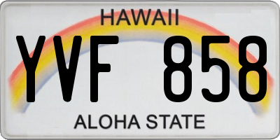 HI license plate YVF858