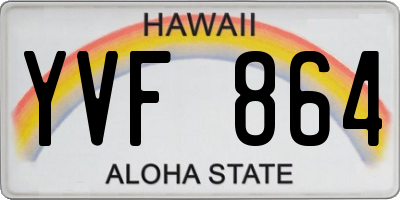 HI license plate YVF864