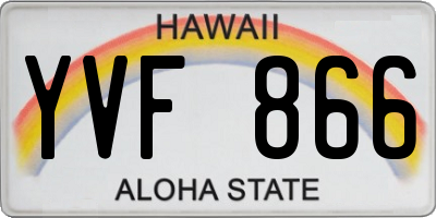 HI license plate YVF866
