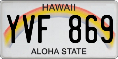 HI license plate YVF869