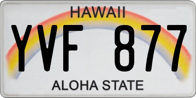 HI license plate YVF877