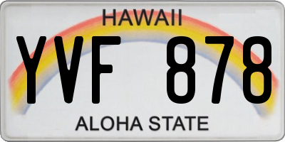 HI license plate YVF878