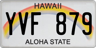 HI license plate YVF879
