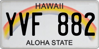 HI license plate YVF882
