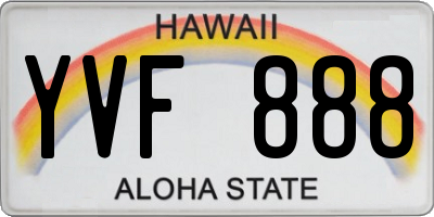 HI license plate YVF888