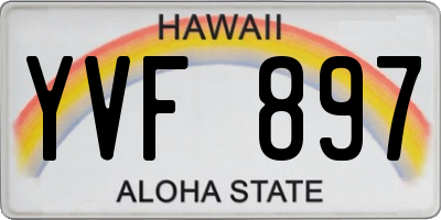 HI license plate YVF897