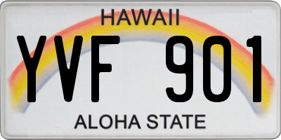 HI license plate YVF901