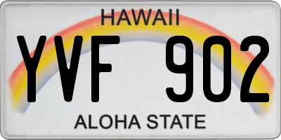 HI license plate YVF902