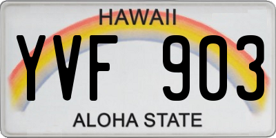 HI license plate YVF903