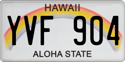 HI license plate YVF904