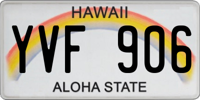 HI license plate YVF906