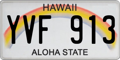 HI license plate YVF913