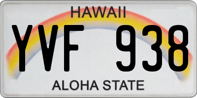 HI license plate YVF938