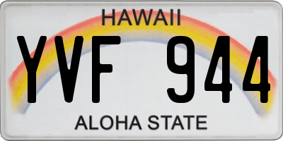 HI license plate YVF944