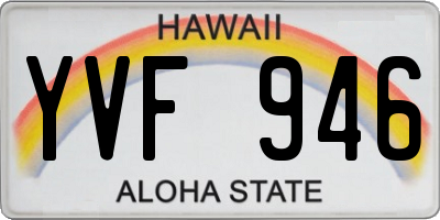 HI license plate YVF946